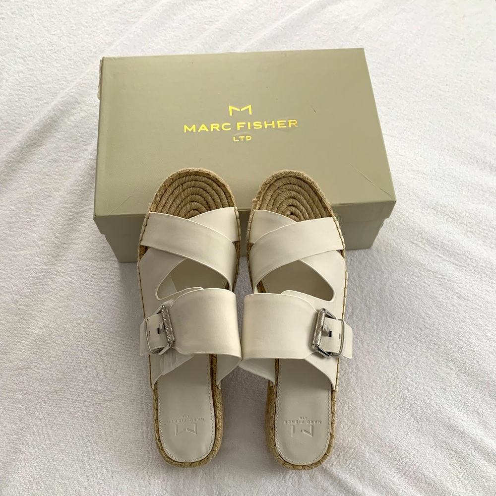 Marc Fisher Venita Buckle Platform Espadrilles 10